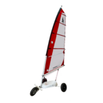 Char à voile Ludic Seagull avec voile rouge et blanche